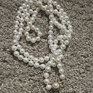 14k White Natural Pearl Necklace